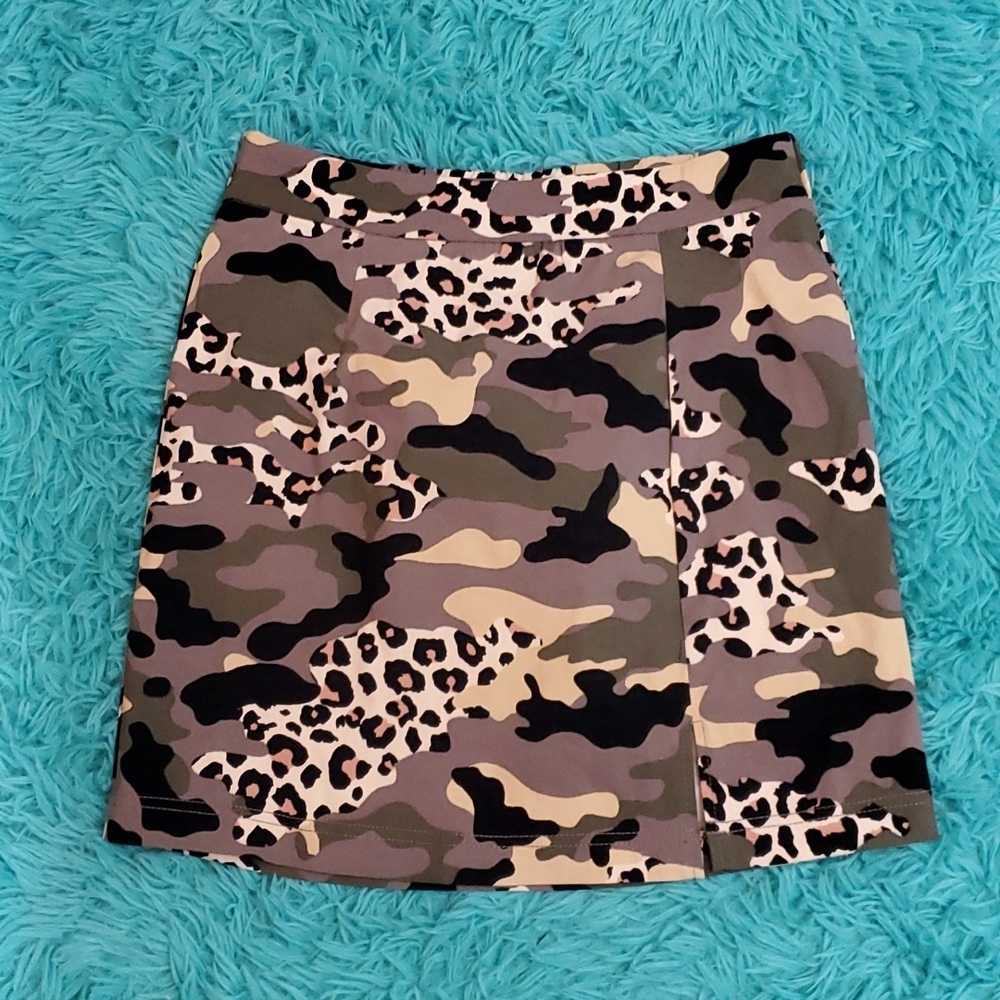 Like an Angel Camo and Leopard Mini Skirt